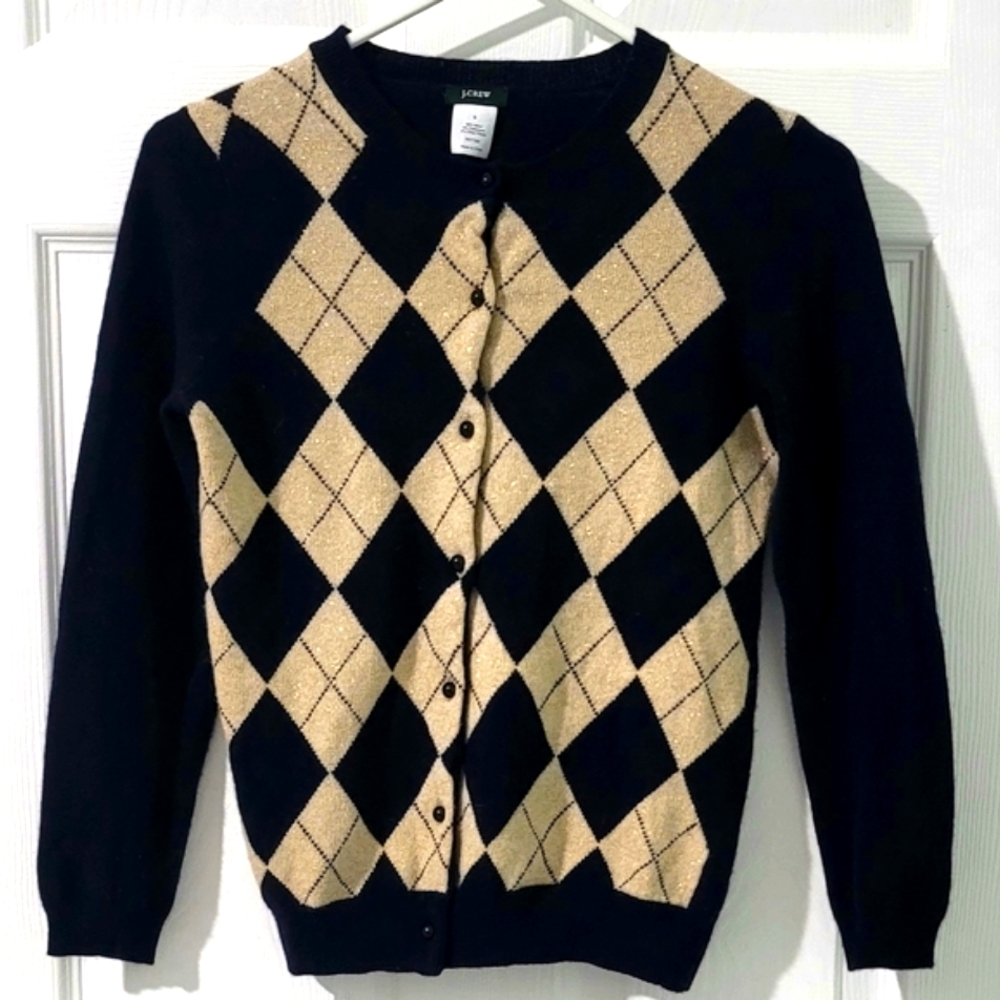 J Crew Women's Button-Down Shimmery Wool Cashmere Blend Cardigan Sweater Size S